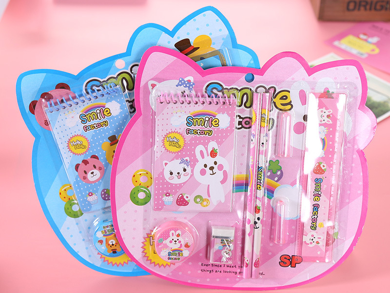 圣诞老人八件套圆盘文具礼盒 雪人卡通可爱儿童文化用品，点亮圣诞季的创意之选